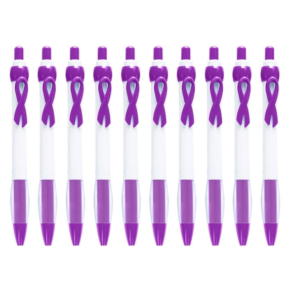 HCTSHG 10 Pc Retractable Gel Roller Pen Cancer Awareness Pen Point Cancer Pens Plastic Gel Ballpoint Pens for Women Gift Colorful Retractable Gel Pen Black Ink Sarcoma Lung Breast Cancer Awareness