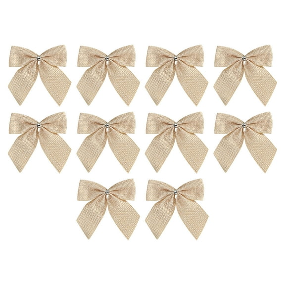 HCTSHG 10 Pcs Christmas Bows Decoration Christmas Wreaths Bows Xmas Elf Tree Bows Ribbons Ornaments for Garland Wedding Party Outdoor Indoor