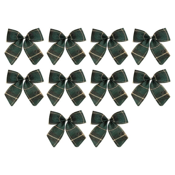 HCTSHG 10 Pcs Christmas Bows Decoration Christmas Wreaths Bows Xmas Elf Tree Bows Ribbons Ornaments for Garland Wedding Party Outdoor Indoor