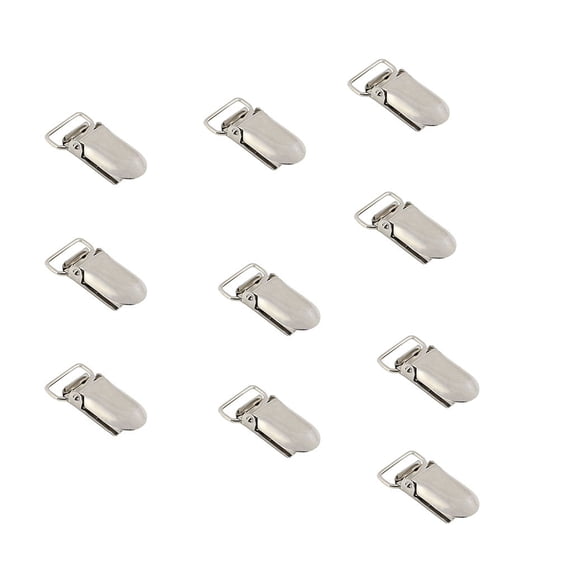 HCTSHG 10 Pcs Metal Clips Insert Pacifier Dummy Holders Pacifier Suspender Hook, Suspender Clips Metal Pacifier Clip Holder Garter Making Supplies