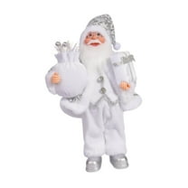 HCTSHG 12 Inch Christmas Santa Table Decor, Features a Chef Santa Claus Standing Figurine Holding a Plate, Ideal for Christmas and New Year Home Party Holiday Decoration