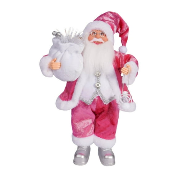 HCTSHG 12 Inch Christmas Santa Table Decor, Features a Chef Santa Claus Standing Figurine Holding a Plate, Ideal for Christmas and New Year Home Party Holiday Decoration