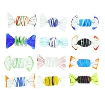 HCTSHG 12Pcs Vintage Style Glass Sweets Ornaments, Various Glass Candy Ornament Set for Home, Party, Wedding, and Christmas Festival Decorations