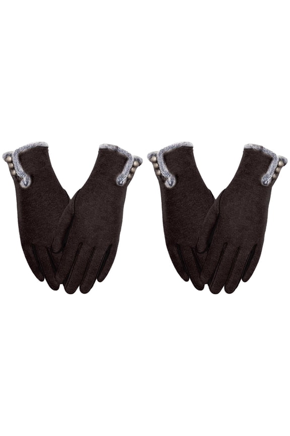 2 Pairs Women's Winter Warm Touch Screen Gloves, Windproof Wool Lined Texting Mittens, Upgraded Thermal Knit Gloves for Running, Driving, Hiking, and Cold Weather Outdoor Activities