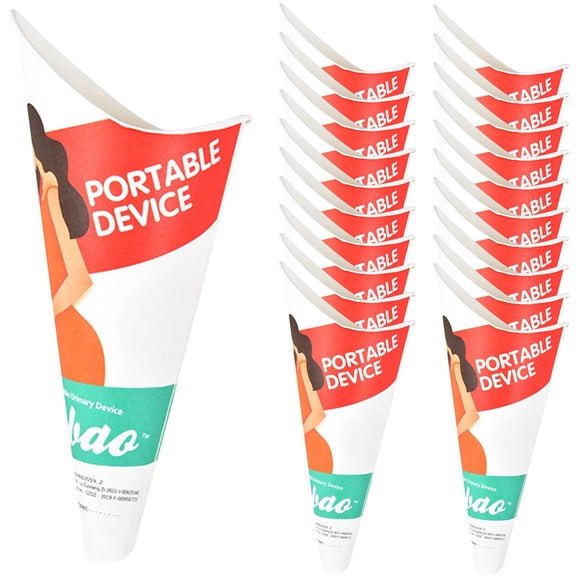 HCTSHG 20pc Disposable Female Portable Pee Funnel, Standing Pee Disposable for Women, Waterproof Paper Female Urinal Funnel for Camping, Travel, Hiking, and Outside Activities, Female Urinal Device