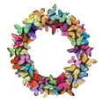 thumbnail image 1 of HCTSHG 30cm Spring Butterfly Wreath with 30 Glitter Wings - Garden Front Door Hanging Decor for Home Entryway, Patio Wall Seasonal Easter Celebration Party Decorative, 1 of 9