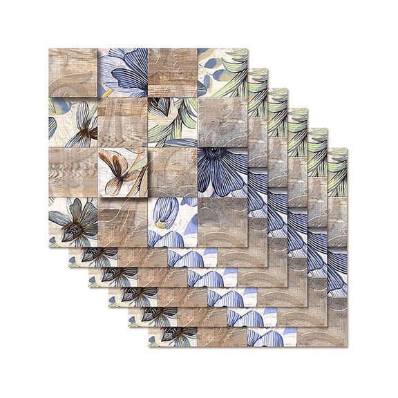 HCTSHG 3D Self Adhesive Wall Tiles, PVC Square Decorative Vinyl Tile Decals for Bathroom and Kitchen Backsplash, Peel and Stick Wall Tiles in Pack of 4, Waterproof and Easy to Install