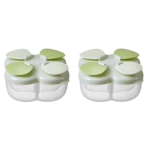 HCTSHG 4-Compartment Portable Formula Dispenser, Stackable, Powder and Snack Container, for Travel, Outdoor, Baby Formula, Cereal, Leakproof, BPA Free, Easy to Carry