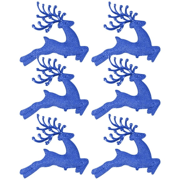 HCTSHG 6 PCS Jumping Deer Pendant, 2.36 Inch Cute Plastic Christmas Elk Ornaments for Xmas Tree Decor, Festive Home and Party Christmas Decoration