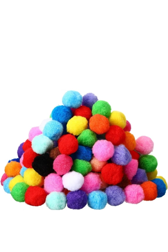6 Pack Multicolor Assorted Sizes & Colors Pompoms for Crafts,Pom Poms in Bright & Bold Assorted Colors,Pompoms for Arts and Craft Maki