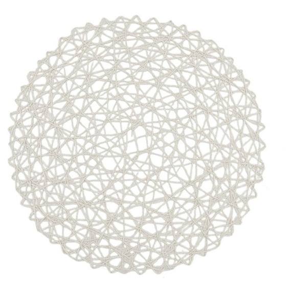 HCTSHG 6 Pack Round Fine Paper Rope Placemats, Messy Knitting Paper Placemats, Table Decoration DIY Props, Durable Background Plate Mats for Home & Commercial Use