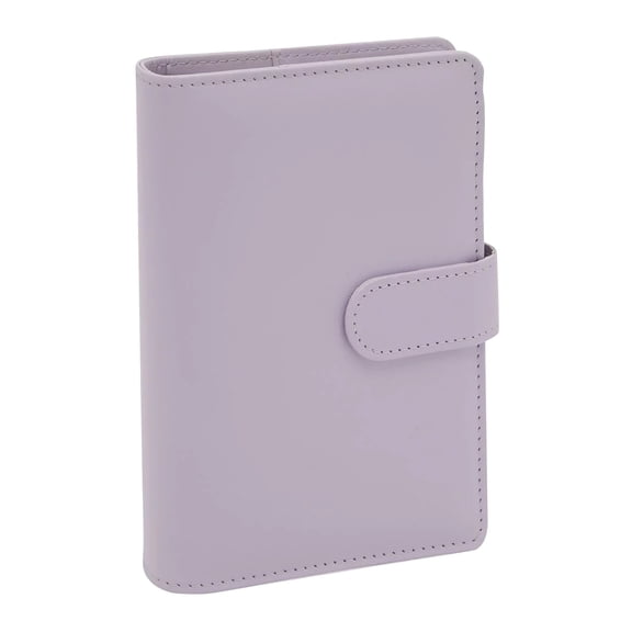 HCTSHG 6 Ring A6 Mini Budget Saving Notebook Planner for Budget,Journal,Photocard Holder,Recipe Book, Aesthetic Loose Leaf Binder with Magnetic Buckle,Purple,Refillable Notebook Planner Cover
