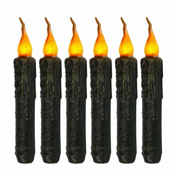 HCTSHG 6pcs Hand Dipped Battery Operated LED Taper Candles Real Wax Pillar Brightly Realistic Yellow Battery Operated Wax Dipped Candles Flameless Taper Candles for Halloween Christmas Party