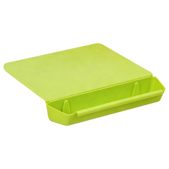 HCTSHG Acrylic Cutting Board with Integrated Waste Container and Counter Lip, Non-Slip Cutting Board for Kitchen Countertop, Ideal for Safely Cutting Vegetables, Fruits, Meat and Bread