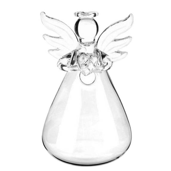 HCTSHG Angel Flower Vase, Angel Hanging Glass Plant Flower Vase Tiny Angel Flower Planter Hanging Glass for Hydroponic Plants Hanging Glass Vase Desktop Flower Vase Home Garden Decor