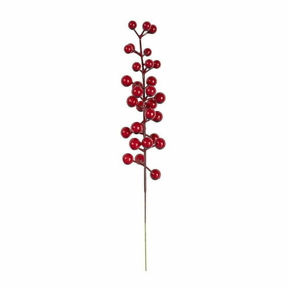 HCTSHG Artificial Berry Stems Branches, Fake Burgundy Berry Picks Holly Berries for Christmas Tree Xmas Valenintes Wreath Decorations Floral Arrangements Home Holiday DIY Crafts Decor