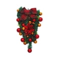 thumbnail image 1 of HCTSHG Artificial Christmas Teardrop Swag, Features Pine Cones, Ribbon Bow, and Pine Needles, Hanging Teardrop Swag for Indoor Outdoor Home Wall and Door Decor, 1 of 4