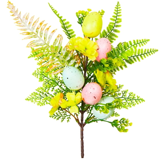 HCTSHG Artificial Easter Flower Picks with Easter Eggs and Berries, Spring Greenery Branches for Easter Vase Arrangements, Gifts, Party, and Home Table Decorations, Festive Floral Stems