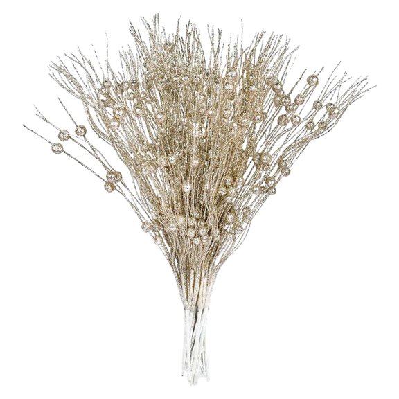 HCTSHG Artificial Glitter Berry Stems, 12 PCS 17 Inch Fake Berry Picks for Halloween Christmas Ornaments, DIY Wreath Craft Gift Fireplace Holiday Home Decor