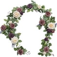 thumbnail image 1 of HCTSHG Artificial Rose Garlands, 5.9 FT Flower Floral Vine for Wedding Arch Aisle Table Runner Centerpieces Backdrop Patio Decorations, 1 of 8