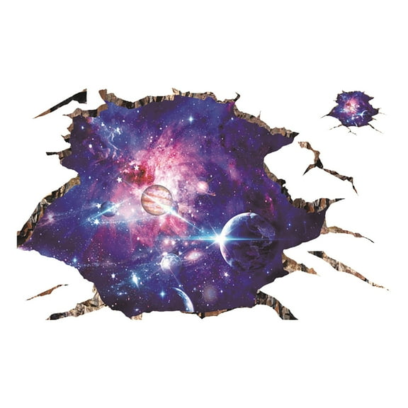 HCTSHG Blue Purple Galaxy Wall Decals, Removable Sticker,Milky Way Dreamscape Home Decor for Home Walls Floor Ceiling Boys Room Bedroom