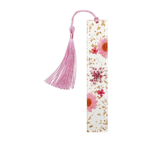 HCTSHG Bookmarks Dried Flower Bookmarks With Tassels Durable Handmade Dried Flower Resin Bookmarks Pretty,Durable Handmade Dried Flower Bookmarks with Tassels, Pretty and Increase Reading Interest