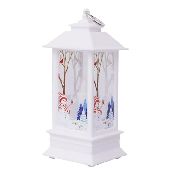 HCTSHG Christmas Mini LED Lanterns With Santa Snowman Reindeer, Hanging Lanterns for Tree Home Decor, Outdoor and Indoor, 5.11*2.08 Inch