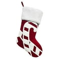 thumbnail image 1 of HCTSHG Christmas Stocking, 18 Inch Red Christmas Stockings Embroidered Elk Snowflakes Sleigh White Plush Faux Fur Cuff Large Xmas Hanging Stockings for Family Holiday Party Decoration, 1 of 9