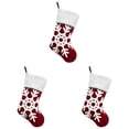 thumbnail image 1 of HCTSHG Christmas Stocking, 18 Inch Red Christmas Stockings Embroidered Elk Snowflakes Sleigh White Plush Faux Fur Cuff Large Xmas Hanging Stockings for Family Holiday Party Decoration, 1 of 9