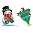 thumbnail image 1 of HCTSHG Christmas Window Clings, Snowman Snowflakes Decal Stickers for Refrigerator, Window, Wall, Door, Garage and Office Cabinets Holiday Decor, 1 of 5