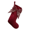 thumbnail image 1 of HCTSHG Classic 20 inch Velvet Christmas Stockings with Bow Knot, Christmas Decor Soft Velvet Stockings for Christmas Fireplace Decorations, 1 of 7