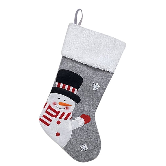 HCTSHG Classic Christmas Stocking, Santa Snowman Reindeer Character Xmas Stockings for Tree Hanging, Cute Candy Gift Toy Bags for Family Holiday Christmas Party Decorations