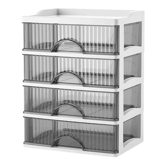HCTSHG Clear Cosmetic Organizer, Makeup Display Case with Lid & Drawers, Countertop Dresser Vanity Storage Box, Beauty Holder for Tidying Up Stylish Practical