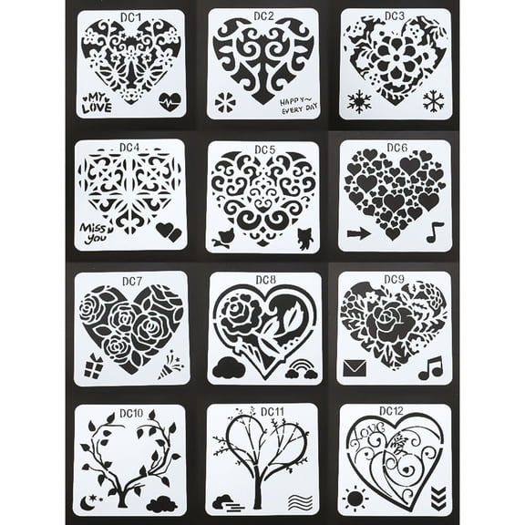HCTSHG Color Pen Set with Template Plastic Notepad, Scrapbook and DIY Drawing Templates Set, for Notebook Scrapbook, Christmas Cards Decor, and Bullet Journaling Supplies, Stencil Set for Planners