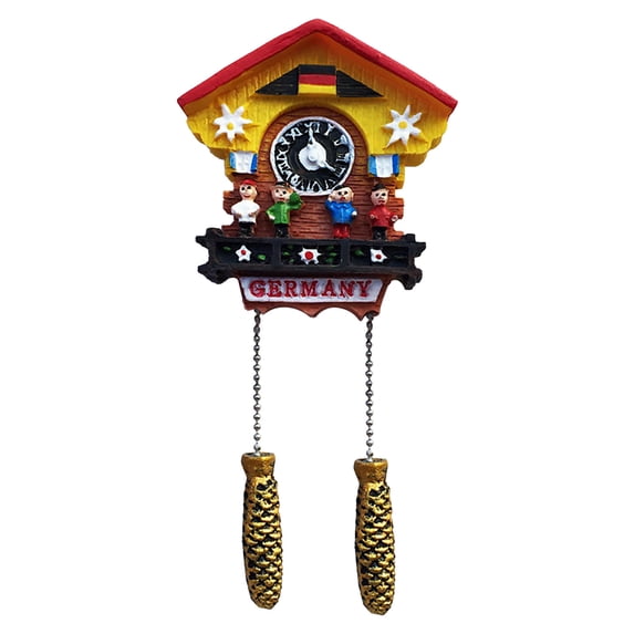 HCTSHG Cuckoo Clock Style Germany Fridge Magnet,Collectible Travel Souvenir Gift,Antique Home and Kitchen Decoration,Refrigerator,Metal Office Decor with Moving Maple Leaf Pendulum