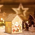 thumbnail image 1 of HCTSHG DIY Christmas Village Sets, Wooden LED Light Up Houses for Kids and Adults, Mini House Crafts for Winter Xmas Party Decorations, 1 of 3