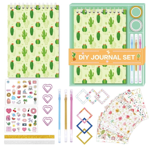 HCTSHG DIY Journal Kit for Girls 7 8 9 10 Year Old Girl Birthday Gifts Ideal Crafts Gifts for Girls 714 74PCS Journaling Art Kit Toy Creativity Scrapbook Diary 5ml,Birthday Arts and Crafts Gifts