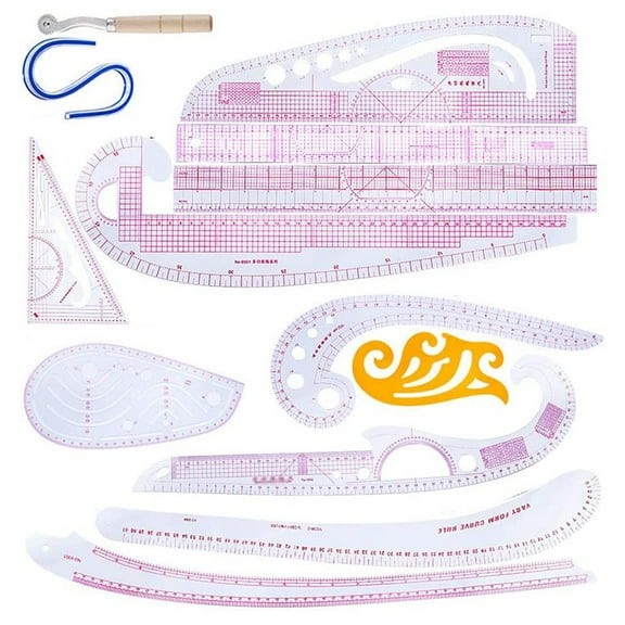 HCTSHG DIY Sewing Ruler,Curve Ruler Quilting Accessories and Tools for Sewing,Dress Makers Rulers Clear Sewing Tailors Pattern Making Ruler for Fashion Design and Guides