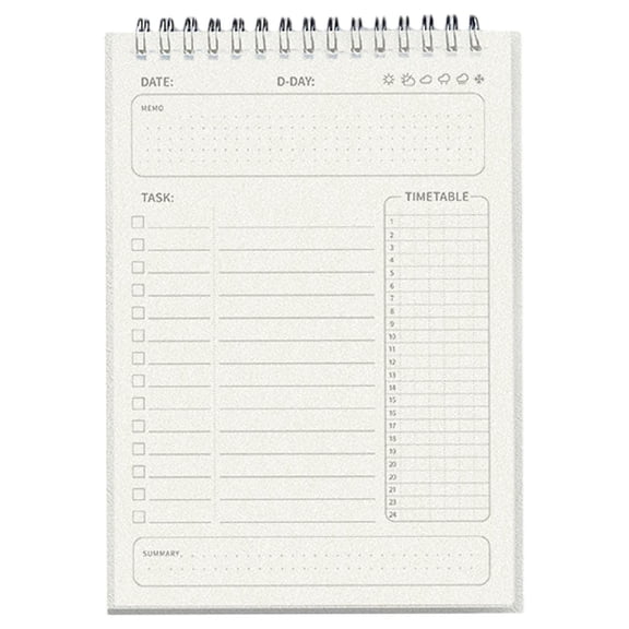 HCTSHG Daily Planner Undated, To Do List Notebook, Spiral Appointment Organizers Notebook for Man/Women, Pocket,Pen Loop, Lined Double Writable Coil Journal Check List Notebook Academic Planner