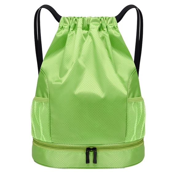 HCTSHG Drawstring Bag Lightweight String Backpack with Water Bottle Holder and Pockets Gym Sports Sackpack, Drawstring Backpack for Sports, Small Gym Bag,Unisex Sackpack