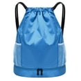 thumbnail image 1 of HCTSHG Drawstring Bag Lightweight String Backpack with Water Bottle Holder and Pockets Gym Sports Sackpack， Drawstring Backpack for Sports, Small Gym Bag,Unisex Sackpack, 1 of 7