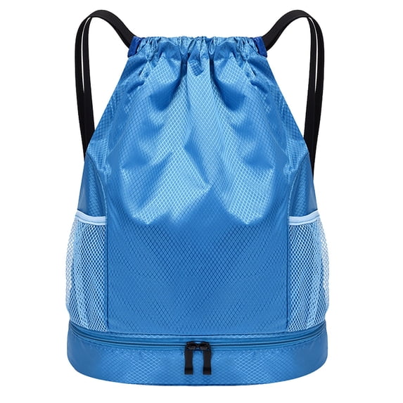 HCTSHG Drawstring Bag Lightweight String Backpack with Water Bottle Holder and Pockets Gym Sports Sackpack, Drawstring Backpack for Sports, Small Gym Bag,Unisex Sackpack