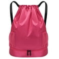thumbnail image 1 of HCTSHG Drawstring Bag Lightweight String Backpack with Water Bottle Holder and Pockets Gym Sports Sackpack， Drawstring Backpack for Sports, Small Gym Bag,Unisex Sackpack, 1 of 7
