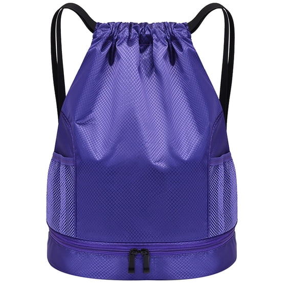 HCTSHG Drawstring Bag Lightweight String Backpack with Water Bottle Holder and Pockets Gym Sports Sackpack, Drawstring Backpack for Sports, Small Gym Bag,Unisex Sackpack