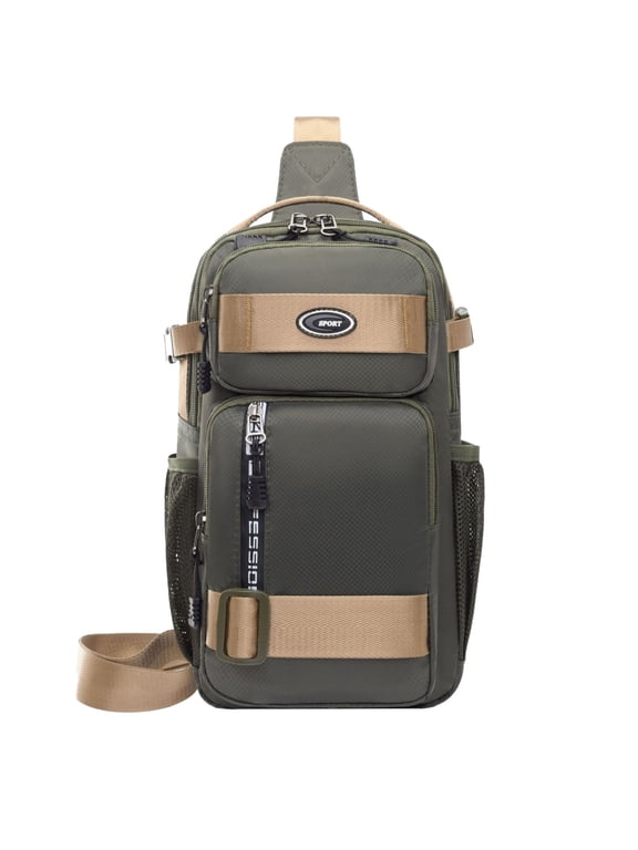 EDC Sling Bag Crossbody Backpack Sport Bag Pack Chest Shoulder Bag for Men One Strap Motorcycle for Hiking Walking Biking Travel Cycling with USB Charger Port