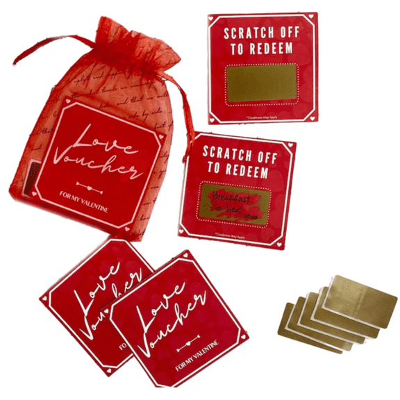 HCTSHG Exciting Valentine's Day Scratch Cards Beautifully Packaged Valentine's Day Scratch Tickets for a Special Occasion Perfect for Celebrations, Romantic Greeting Card