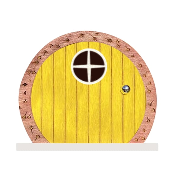 HCTSHG Fairytales Door Decoration Ornaments Wooden Fairys Dwarf for Tree, Miniature Fairy Door for Fairytale Tiny House Doors, Bonsai Terrarium Micro Landscape Decoration Accessories
