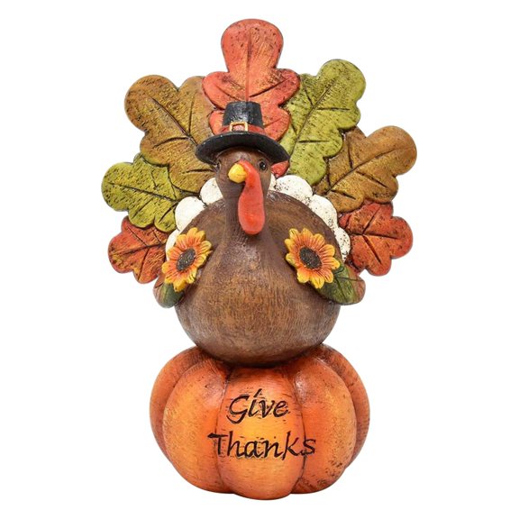 HCTSHG Fall Decorations for Home, Thanksgiving Table Decor Fall Figurine Tabletop Resin Pumpkin Decorations Party Autumn Centerpiece for Home Kitchen Office Harvest Day Decoration ﻿