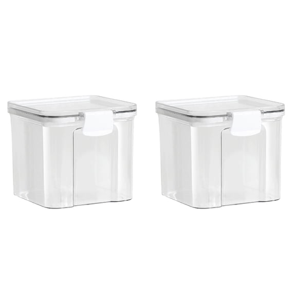 HCTSHG Flour and Sugar Storage Container, Large Airtight Food Canisters with Lids for Kitchen, Pantry Organization, BPA Free,Clear, Airtight Seal for Freshness
