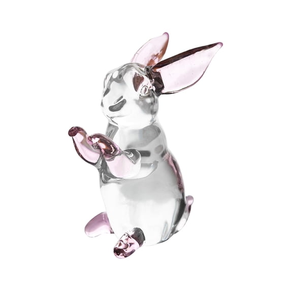 HCTSHG Glass Bunny Crystal Rabbit Figurine, Collectible Spring Easter Bunny Decorations, Glass Art Animal Paperweight, Easter Home Decor, Creative Gift Idea, Tabletop Decor, and Glass Sculpture